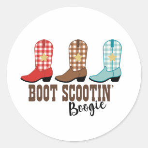 Boot Scooting Boogie Runder Aufkleber