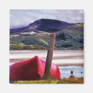 BOOT- UND BERGLANDSCHAFT MAGNET