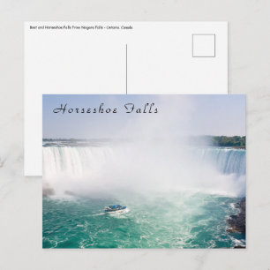 Boot und Hufeisenfälle von den Niagarafällen Postkarte