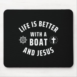 Boot und Jesus beim Bootsfahren Religiöser Kapitän Mousepad