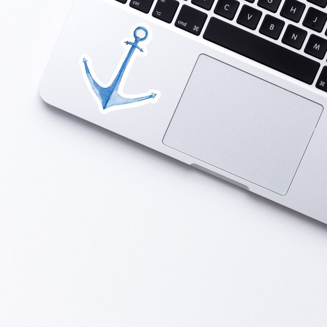 BootankerRustikaler Blue Vinyl Sticker (blue watercolor anchor sticker
)