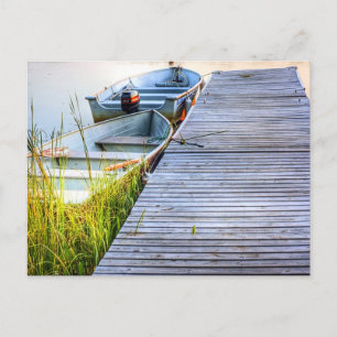 Boote am Dock Postkarte