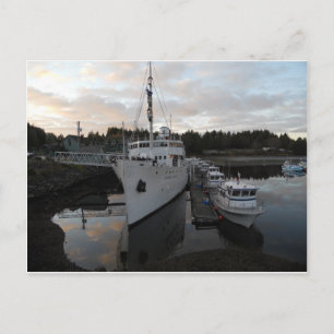 Boote am Dock Postkarte