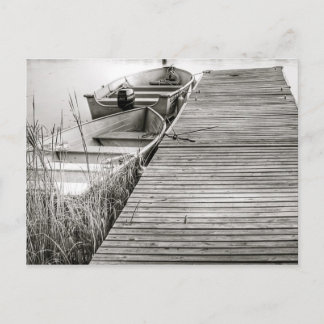 Boote am Dock Postkarte