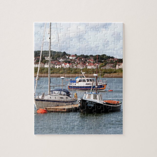 Boote am Fluss Conwy, Wales Puzzle (Vertikal)