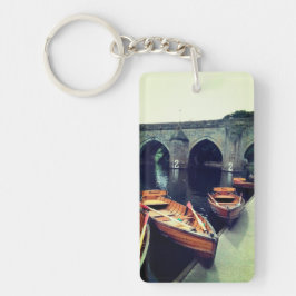 Boote, am Fluss Durham Schlüsselanhänger