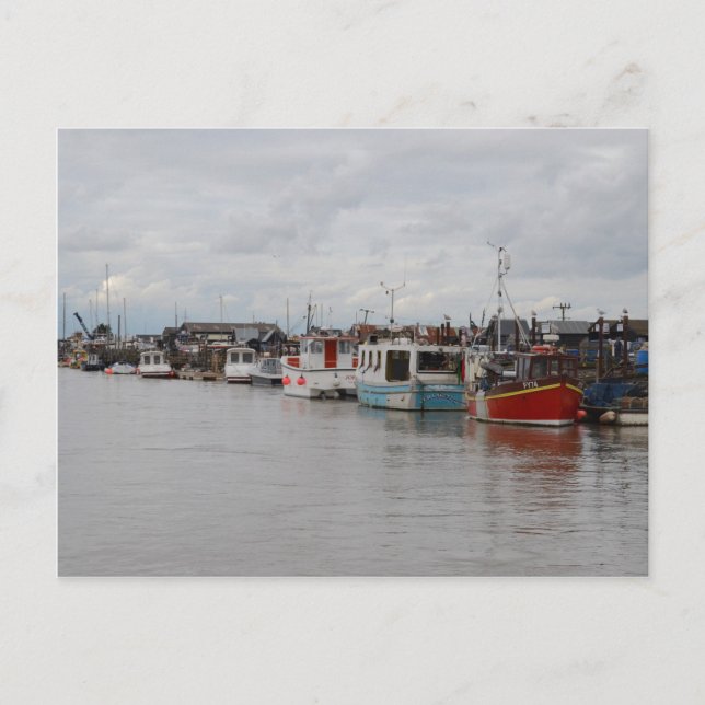Boote am Fluss in Southwold Postkarte (Vorderseite)