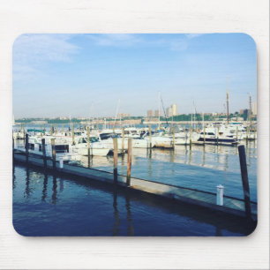 Boote am Hudson River, Riverside Park, NYC Mousepad