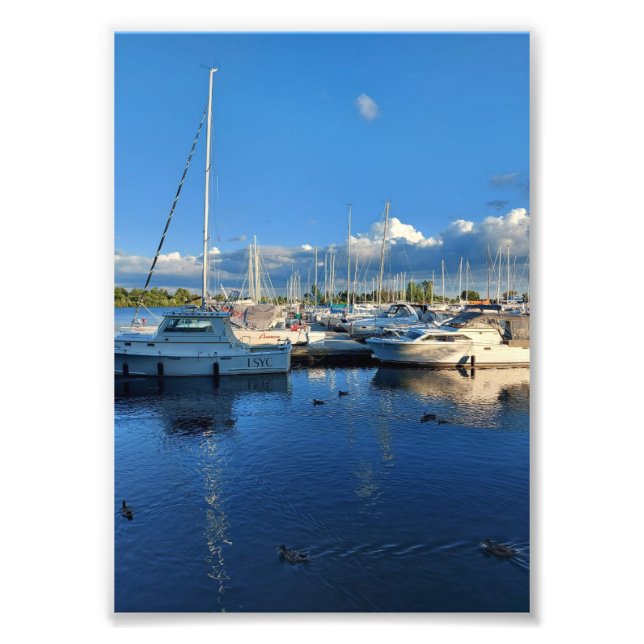 Boote am Ontariosee und Wolken Fotodruck (Vorne)