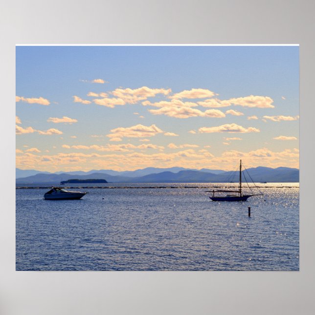 Boote am See Champlain Poster (Vorne)
