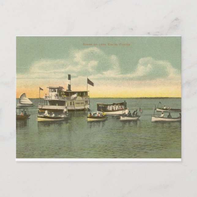 Boote am See Eustis, Florida - 1910 Postkarte (Vorderseite)
