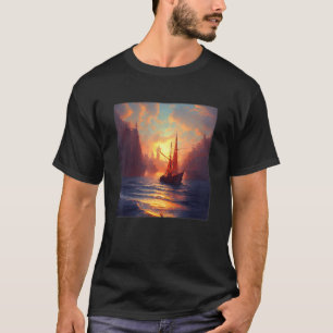 Boote am Strand Die riesigen Sonnenuntergänge im M T-Shirt