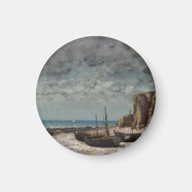 Boote am Strand, Étretat - Gustave Courbet Magnet (Vorne)