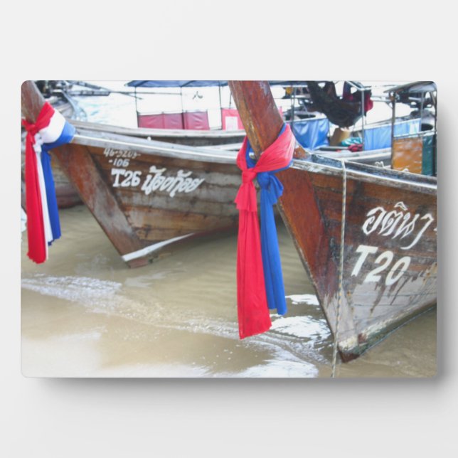 Boote am Strand | Phi Phi Islands, Thailand Fotoplatte (Vorderseite)
