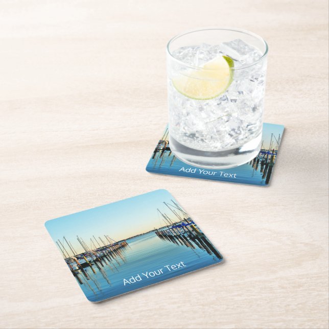 Boote am Yachthafen von Shirley Taylor Rechteckiger Pappuntersetzer (Vor Ort)