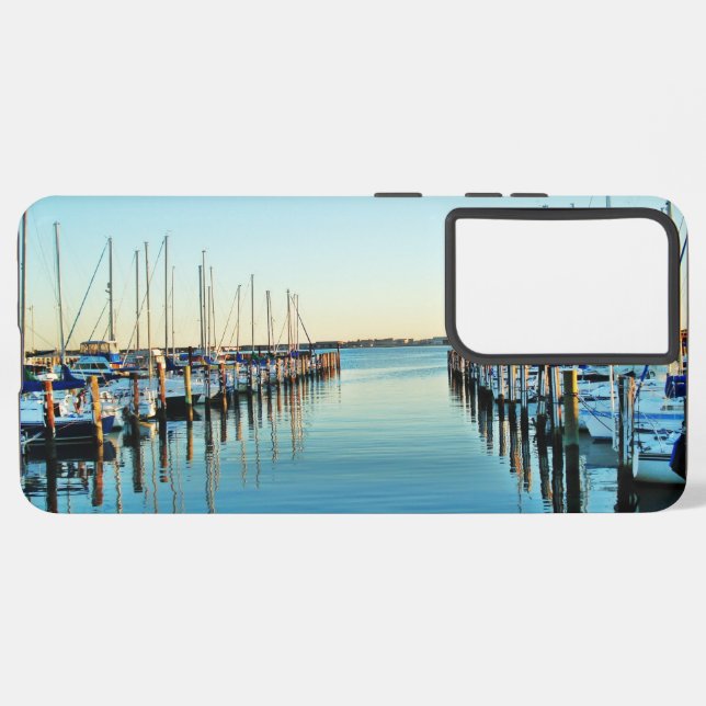 Boote am Yachthafen von Shirley Taylor Samsung Galaxy Hülle (Linke Seite)