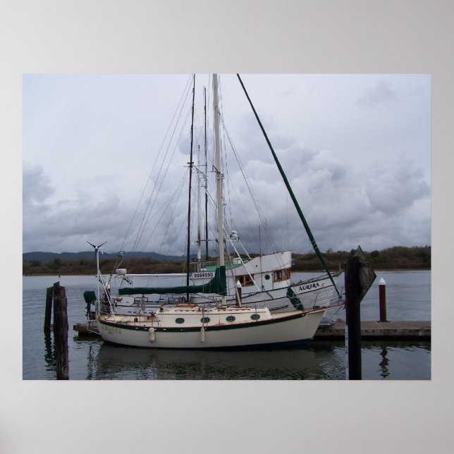 Boote an der Bucht Poster (Vorne)