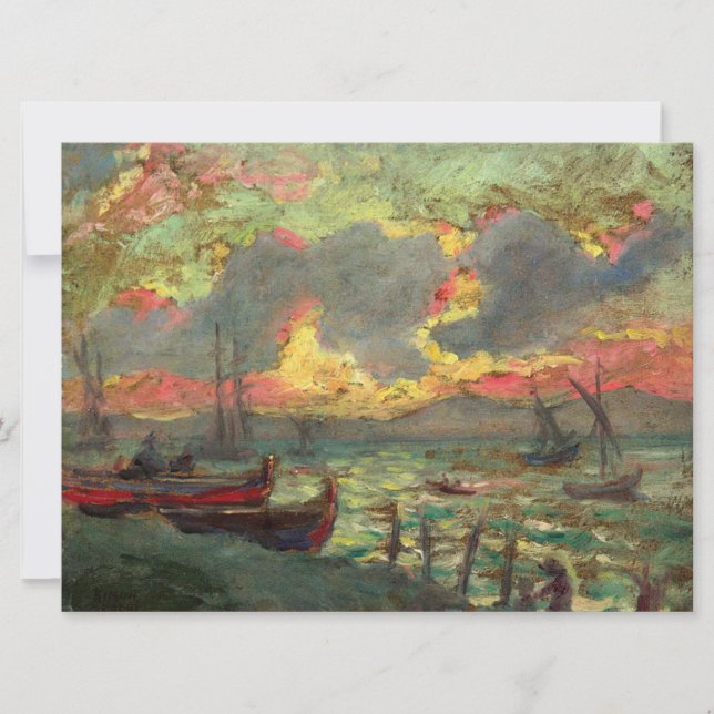 Boote an der Küste (von Kimon Loghi) Karte (Vorderseite)