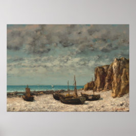 Boote an einem Strand - Gustave Courbet Kunst Poster