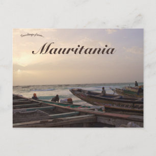 Boote an einem Strand in Nouakchott Mauretanien Postkarte