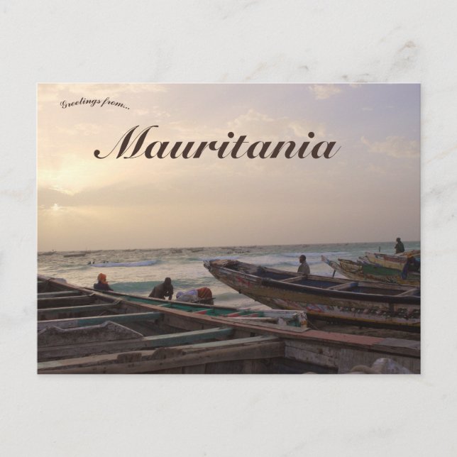 Boote an einem Strand in Nouakchott Mauretanien Postkarte (Vorderseite)