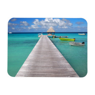 Boote an einer Anlegestelle im Pazifischen Rechtec Magnet