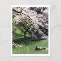 Boote auf Chidorigafuchi: Tokio, Japan Postkarte