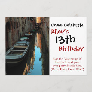 Boote auf dem Kanal Wasser Venedig Italien Gebäude Einladung