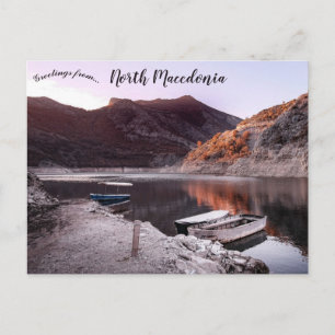 Boote auf dem Kozjak-See Nordmazedonien Postkarte