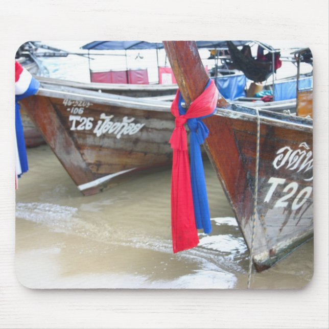 Boote auf den Phi-Phi-Inseln des Strand-|, Mousepad (Vorne)