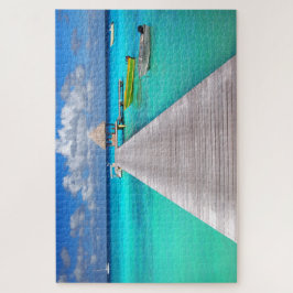 Boote auf einer Anlegestelle in einer tropischen Puzzle