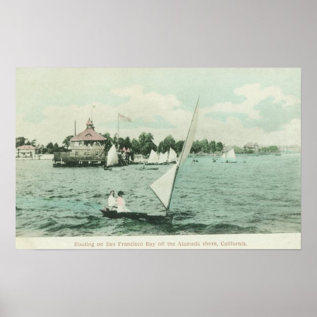 Boote auf San Francisco BayAlameda, CA Poster (Vorne)
