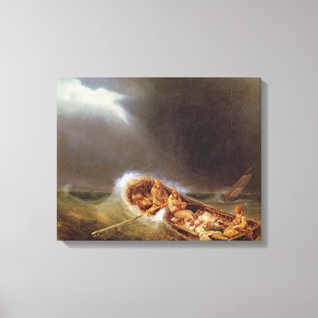 Boote aus Dieppe, die aus dem Fischfang zurückkehr Leinwanddruck (Vorderseite)