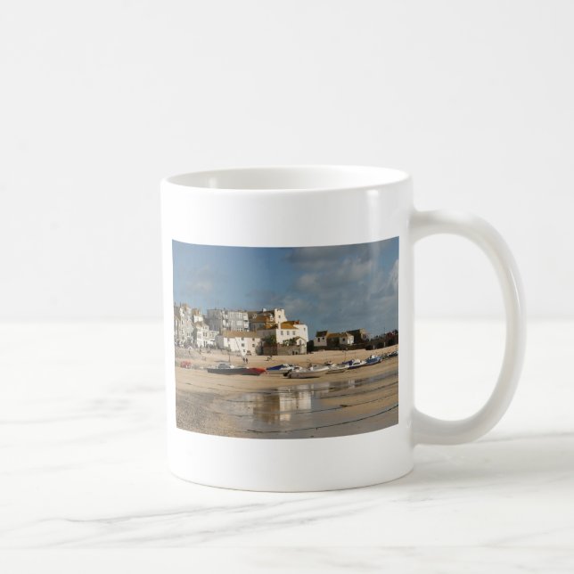 Boote bei Ebbe, St. Ives Hafen Kaffeetasse (Rechts)