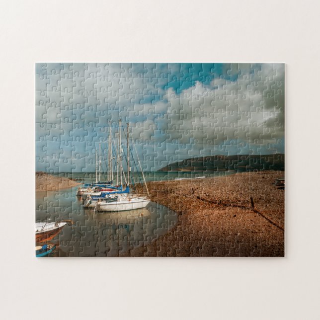 Boote bei Porlock Weir Fotografie Puzzle (Horizontal)