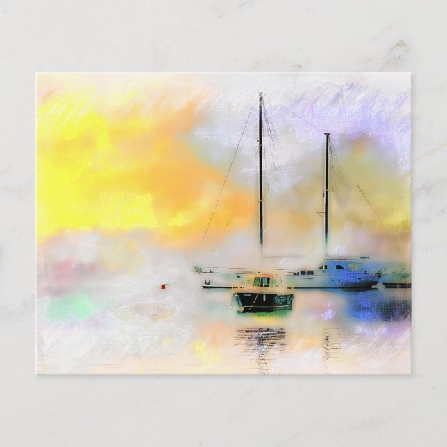 Boote bei Sonnenuntergang (Vorderseite)