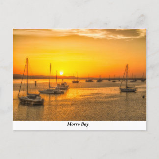 Boote bei Sonnenuntergang Postkarte