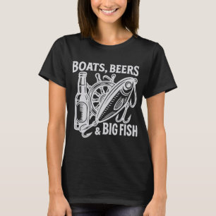 Boote Bier Große Fische Angler Humor T-Shirt