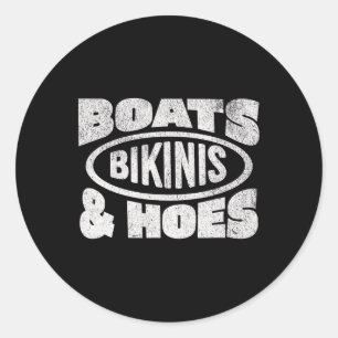 Boote Bikinis Und Häschen Bootsliebe Bootfahren Kr Runder Aufkleber