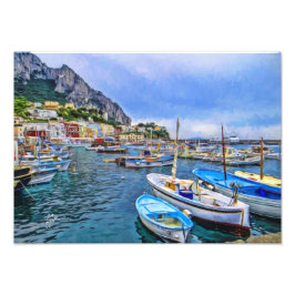 Boote des italienischen Fotos Capri Art Fotodruck