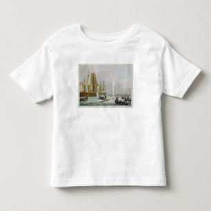 Boote, die einem Wal, graviert durch Kleinkind T-shirt