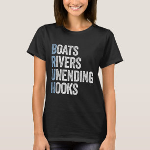 Boote Flüsse Endloser Haken Lustiges Angelgeschenk T-Shirt