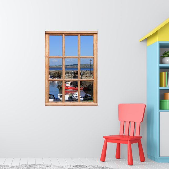 Boote im Hafen - Fake Window Fiew Poster (Kinderzimmer 1)