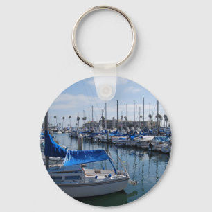 Boote im Hafen Schlüsselanhänger
