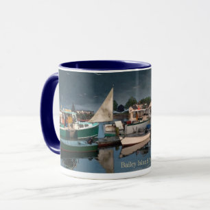 Boote im Hafen von Bailey Island Maine Tasse