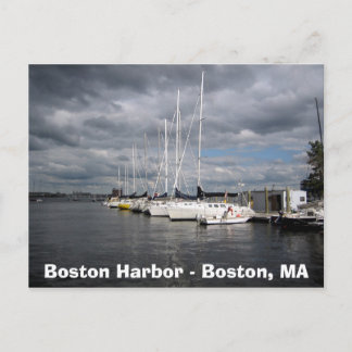 Boote im Hafen von Boston Postkarte
