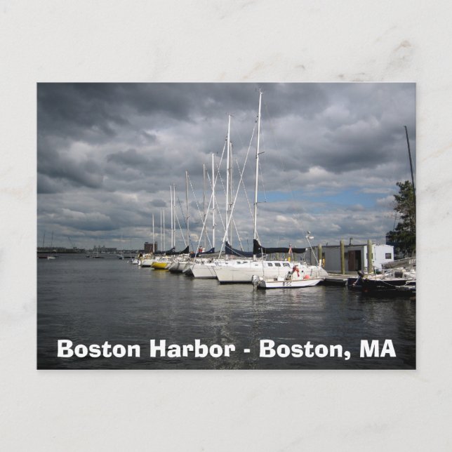 Boote im Hafen von Boston Postkarte (Vorderseite)