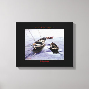 Boote im Hafenbecken ,(Zu Coruña) Leinwanddruck