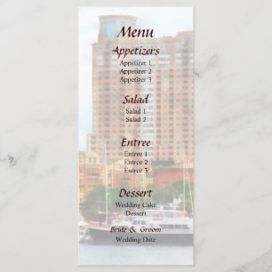 Boote im Innenhafen Baltimore MD Wedding Menu Menükarte