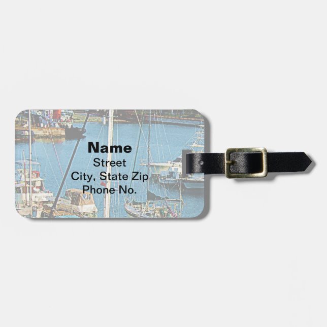 Boote im King's Wharf Bermuda Gepäckanhänger (Vorderseite horizontal)